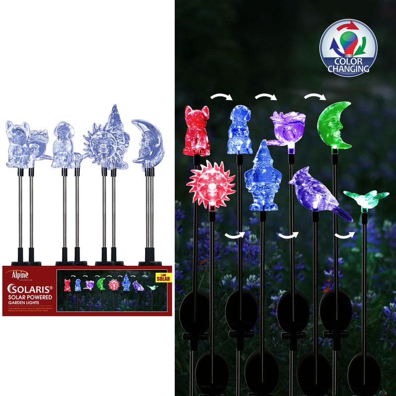Alpine Solaris Assorted Acrylic 32 in. H Color Changing LED Garden Stake