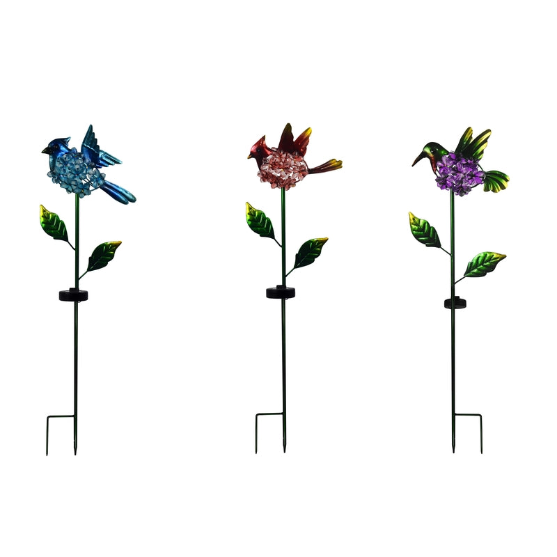 Infinity Assorted Metal 33.27 in. H Bird Solar Garden Stake
