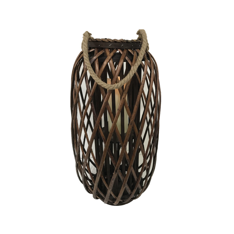 Infinity 24 in. Wood Willow Brown Hanging Lantern