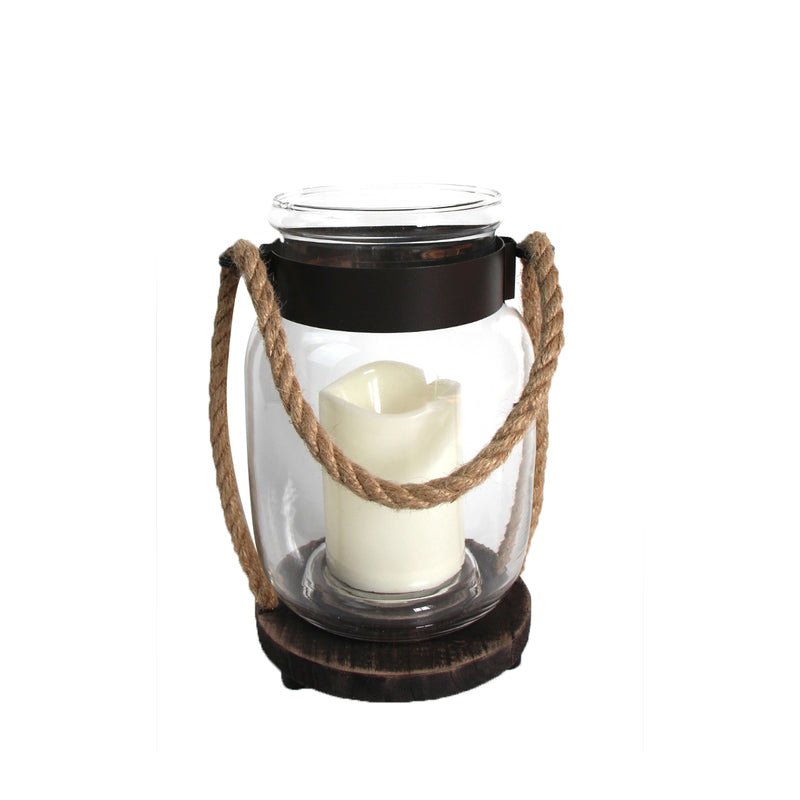 Infinity 9 in. Glass/Metal Hanging Lantern
