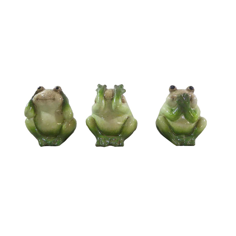 Meadow Creek Ceramic Green 7.87 in. Terra Cotta Assorted Frog Garden Statue