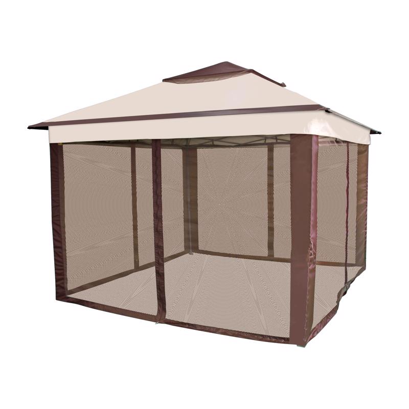 Crown Shades One Touch Polyester Canopy with Screen Kit 9.25 ft. H X 10 ft. W X 10 ft. L