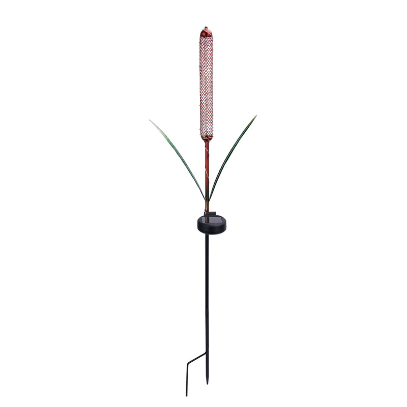 Smart Solar 4.72 in. Solar Power Metal Cattail Multicolored Garden Light