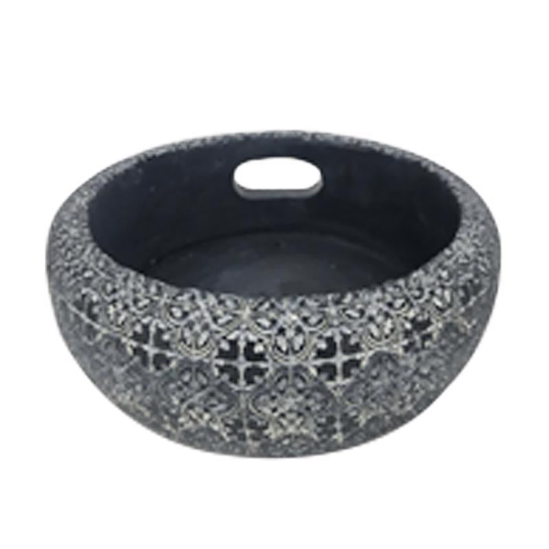 Exhart Black/Gray Resin Echo Dot Holder Outdoor Decoration
