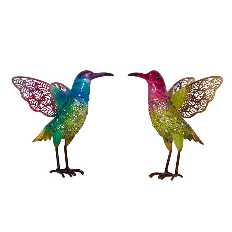 Alpine Multicolored Metal 6 in. H Hummingbird Statue