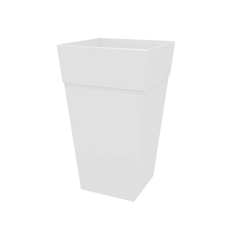 Bloem Finley 25 in. H X 14.65 in. W X 14.65 in. D Resin Tall Tapered Planter Casper White