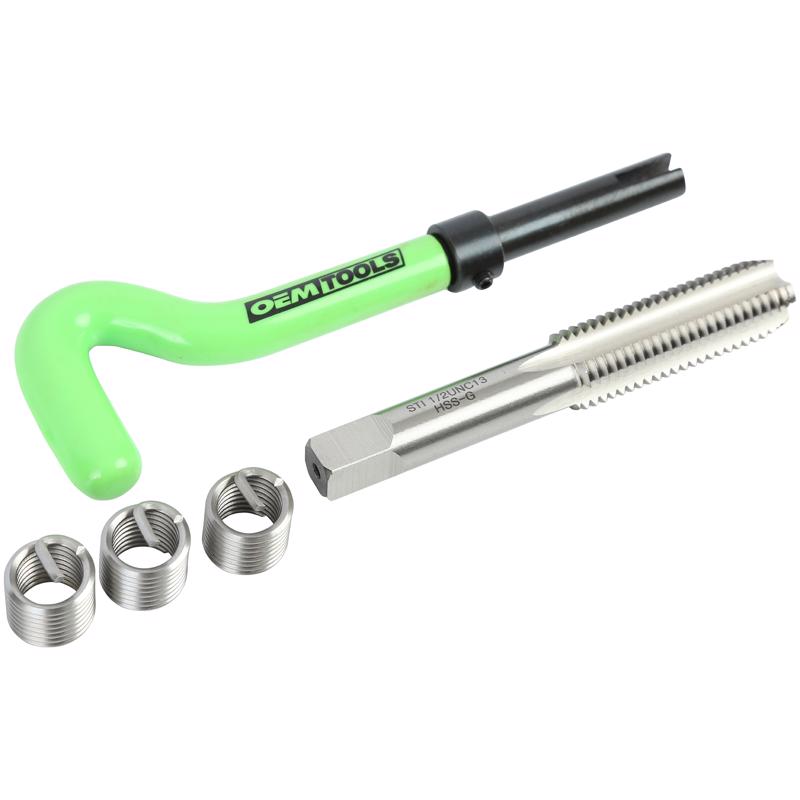 OEMTOOLS 1/2 - 13 in. Stainless Steel Non Locking Helical Thread Repair Kit