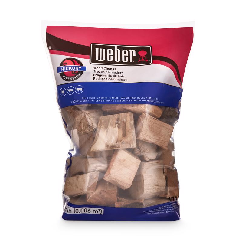 Weber Firespice Hickory All Natural Hickory Wood Smoking Chunks 350 cu in