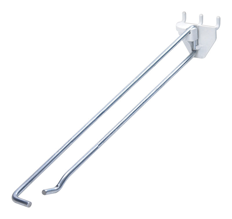 12 in. White Steel Scan Hook 50 pk