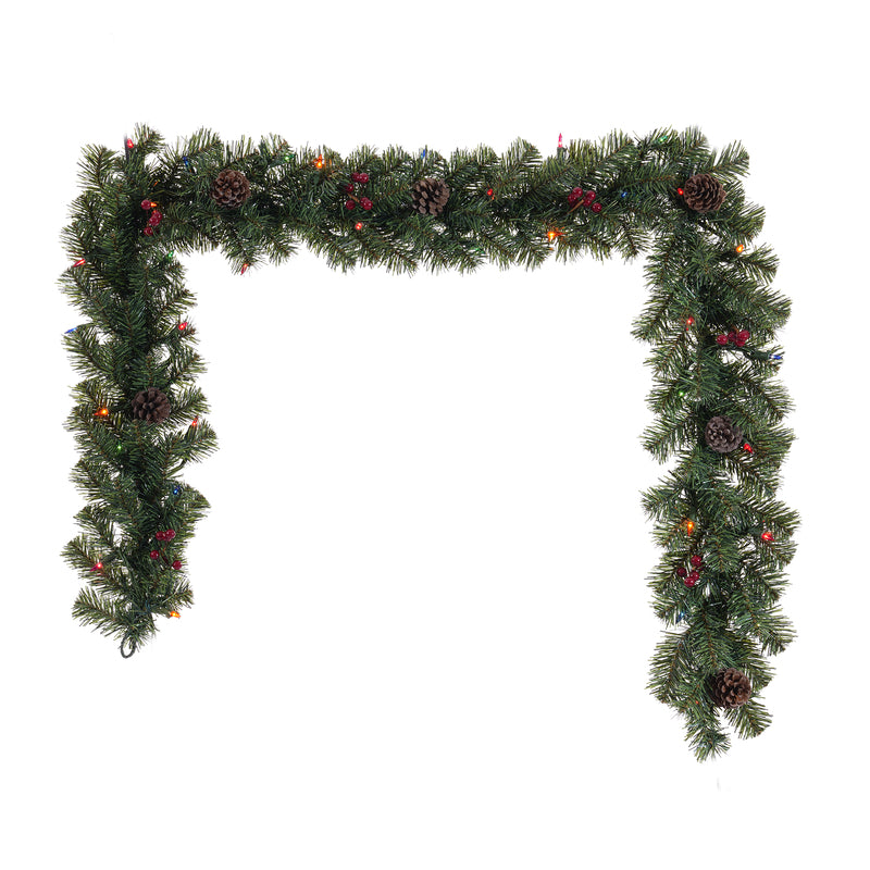 Celebrations 6 ft. L Incandescent Prelit Multicolored Northern Pine Christmas Garland
