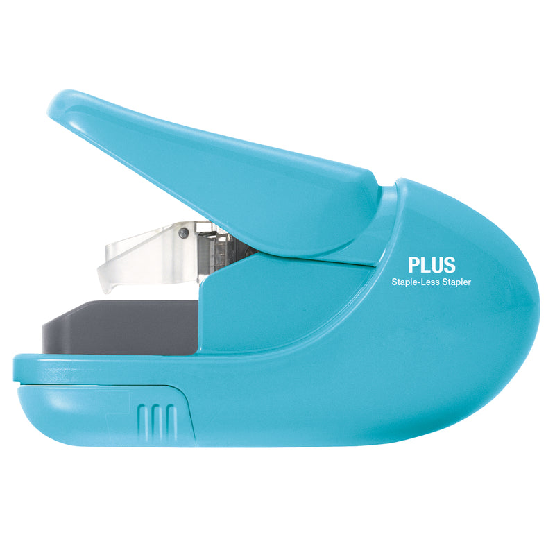 PLUS Paper Clinch 4.19 in. H X 1.31 in. W Rectangle Blue Staple Free Stapler 1 pk
