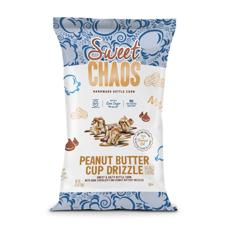 Sweet Chaos Peanut Butter Cup Drizzle Popcorn 5.5 oz Bagged