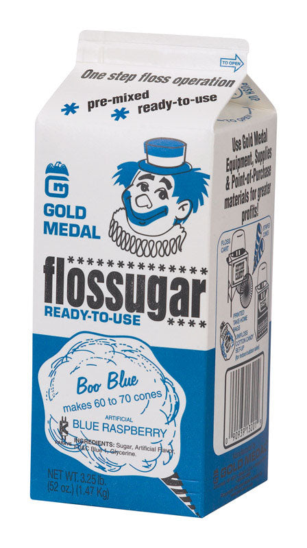 Gold Medal Flossugar Blue Raspberry Cotton Candy Sugar 3.25 lb