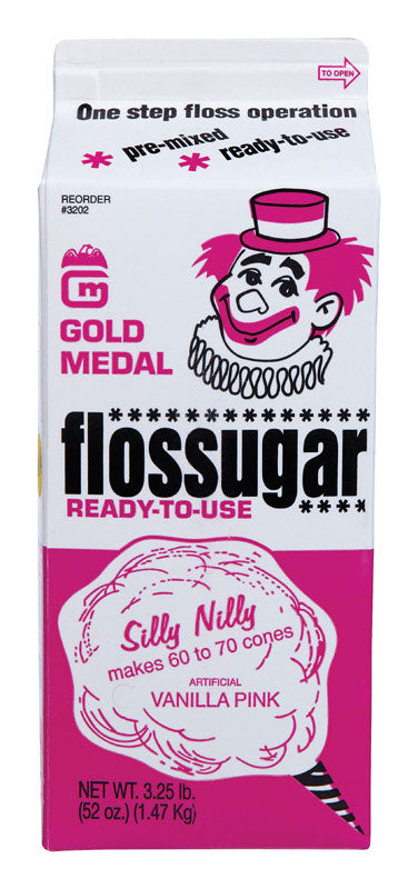 Gold Medal Flossugar Vanilla Pink Cotton Candy Sugar 3.25 lb