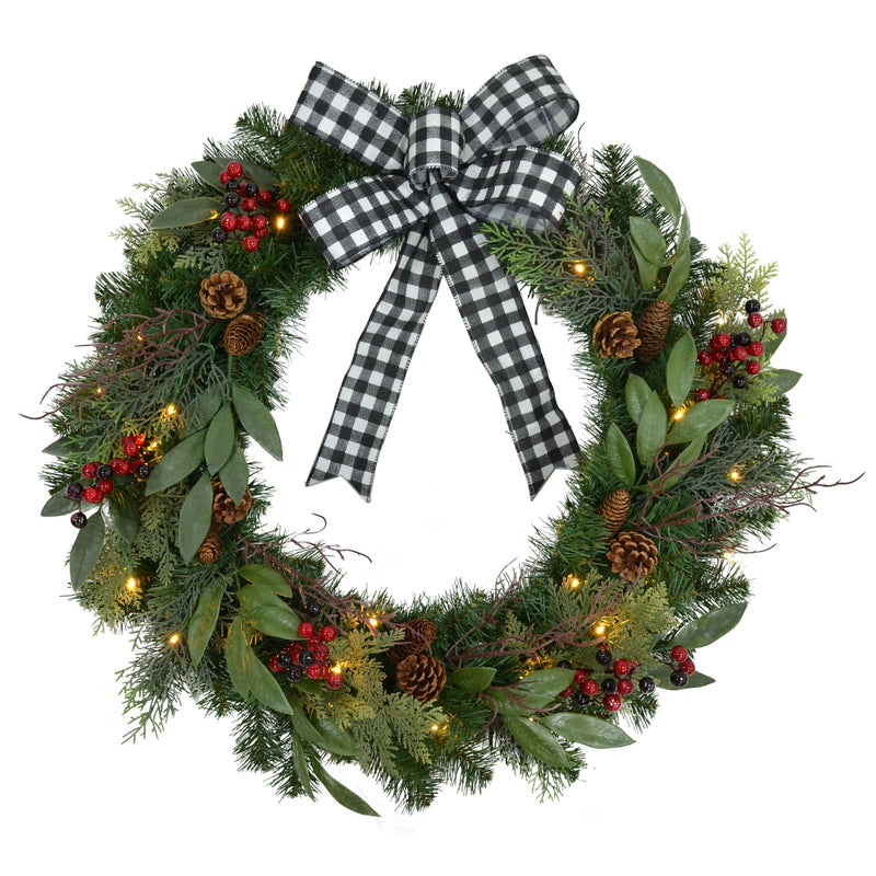 Celebrations 30 in. D LED Prelit Warm White Wreath