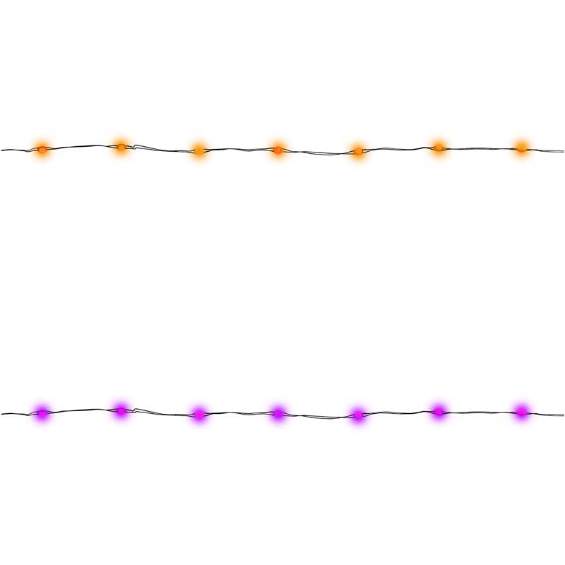 Celebrations Halloween Orange/Purple 50 ct 1 in. LED Light String String Lights