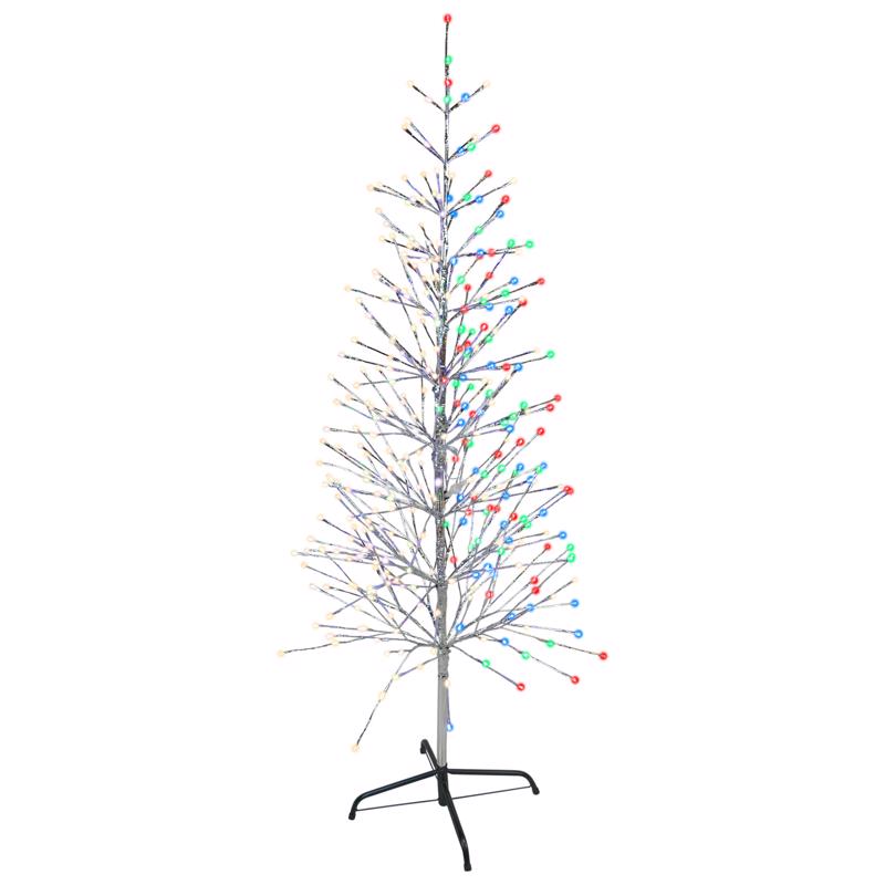 Celebrations Platinum LED Multi Twig Tree 5 ft. Yard Decor