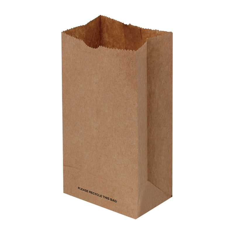 Paper Bags Paper Brown Shopping Bag Recycled 2000 pk 7 in. H X 2 in. W X 4 in. L