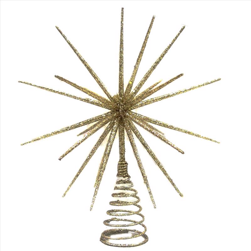 Celebrations Home Gold Burst Tree Topper 14 in.