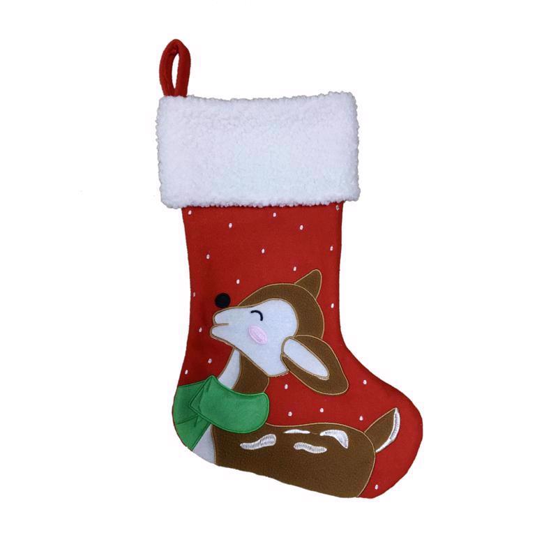 Celebrations Home Multicolored Reindeer Christmas Stocking 18 in.