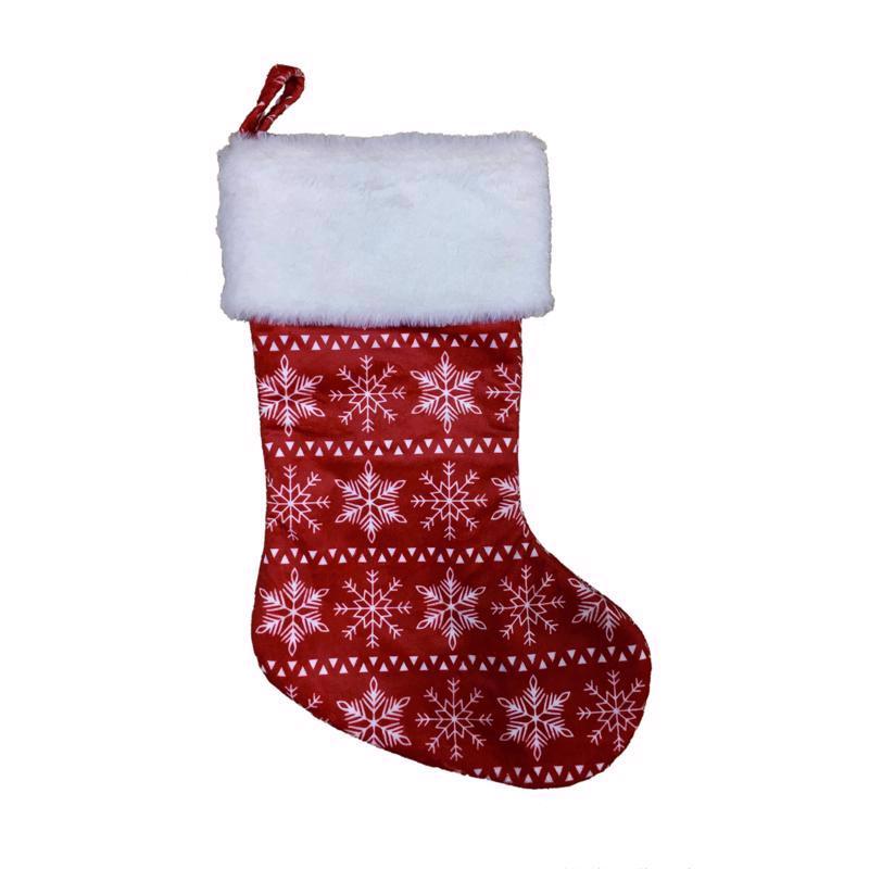 Celebrations Home Red/White Fair Isle Christmas Stocking 18 in.