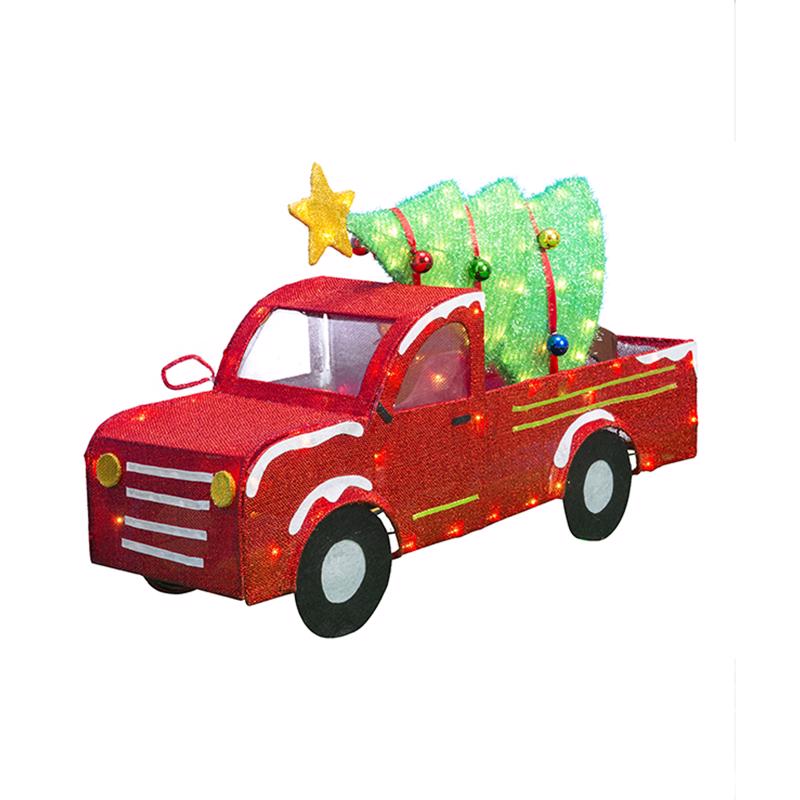 Celebrations Incandescent Clear/Warm White Lighted Merry Christmas Truck 21.65 in. Yard Decor