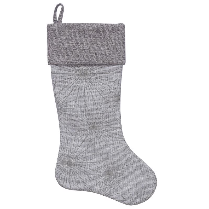 Dyno Gray Silver Bursts Christmas Stocking 20 in.