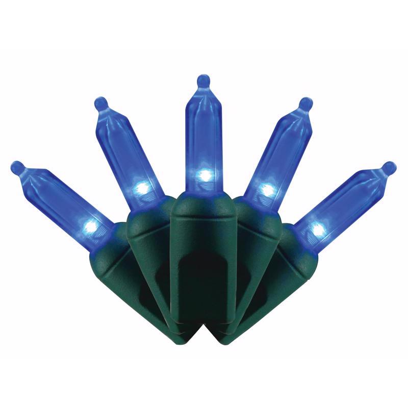 Celebrations Platinum LED T5 Blue 50 ct String Christmas Lights 25 ft.