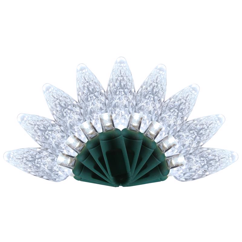 Celebrations Platinum LED C6 Pure White 50 ct String Christmas Lights 25 ft.