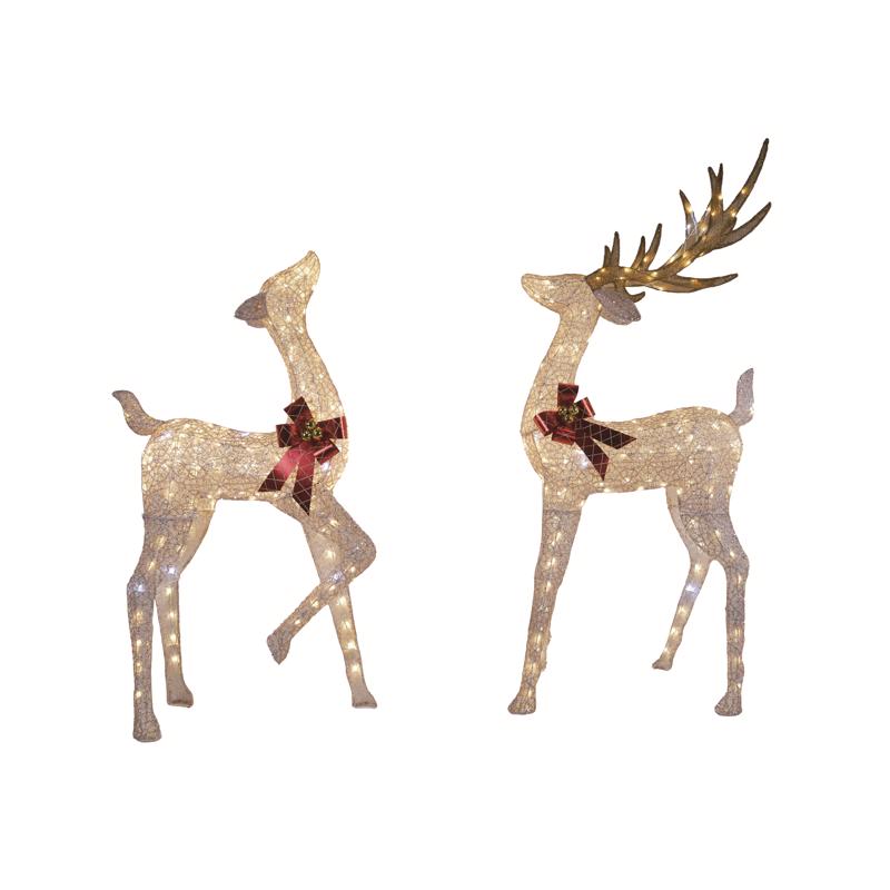 Celebrations LED Warm White Buck/Doe 6 ft. Yard Decor