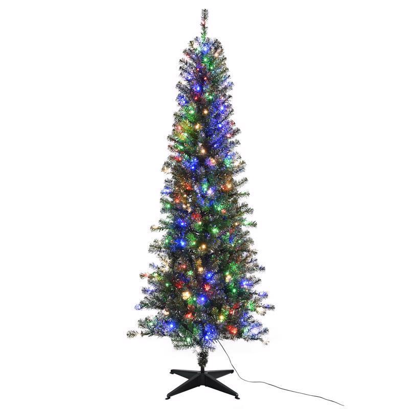 Celebrations 7 ft. Pencil LED 250 ct Vintage Color Changing Christmas Tree