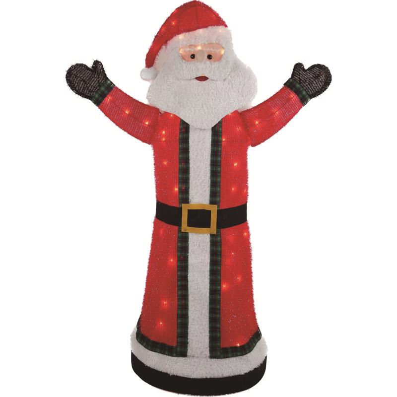 Celebrations Tinsel Santa 4.75 ft. Yard Decor