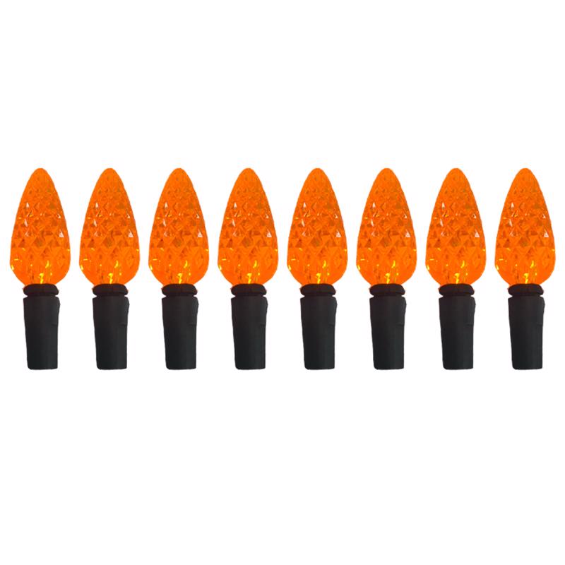 Celebrations Orange 100 ct 2 in. LED C6 Halloween String Lights