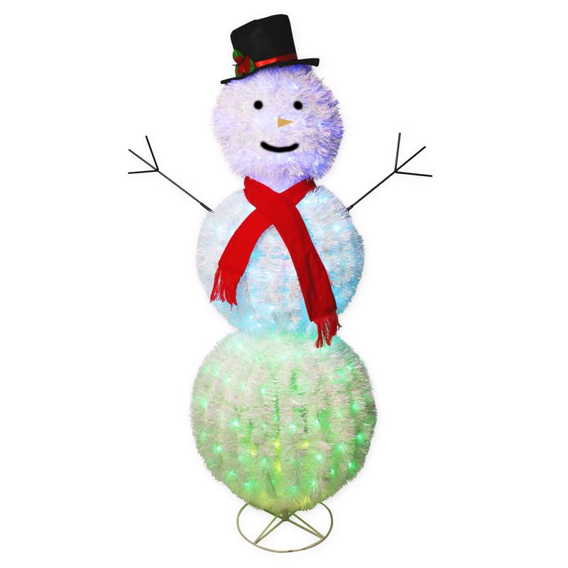 Celebrations LED Multi RGB Dancing Snowman 5 ft. Yard Decor