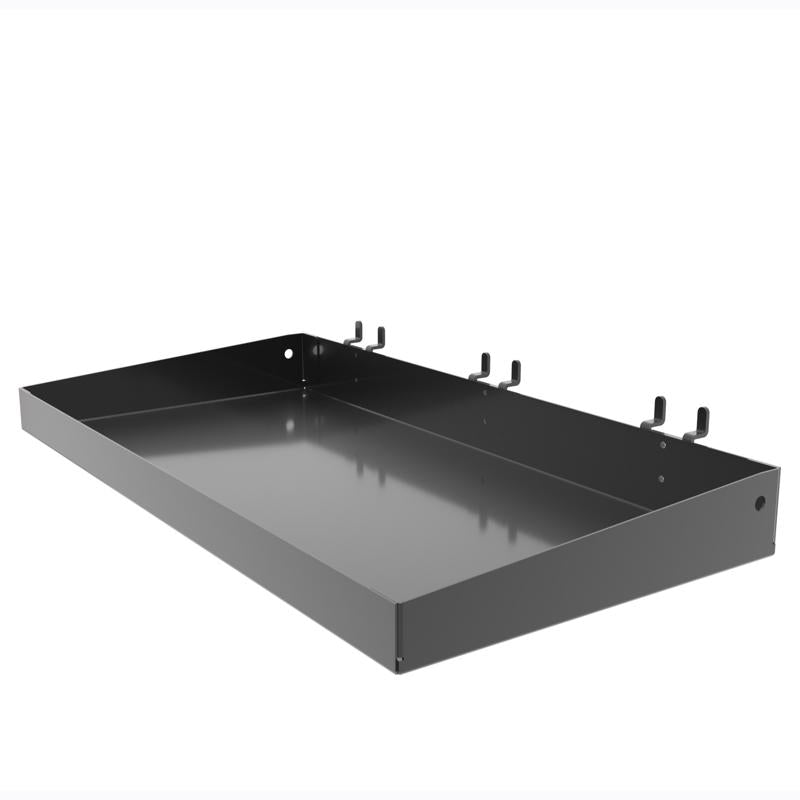 2 in. H X 15 in. W X 8 in. D Black Metal Battery Shelf Display