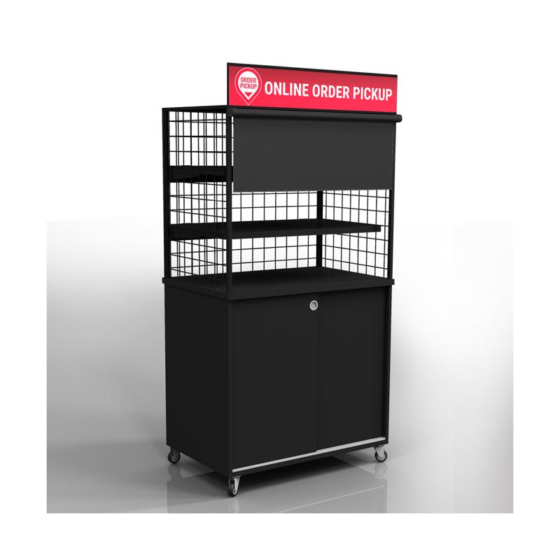 Black BOPIS Modular Cabinet Display Metal/Wood