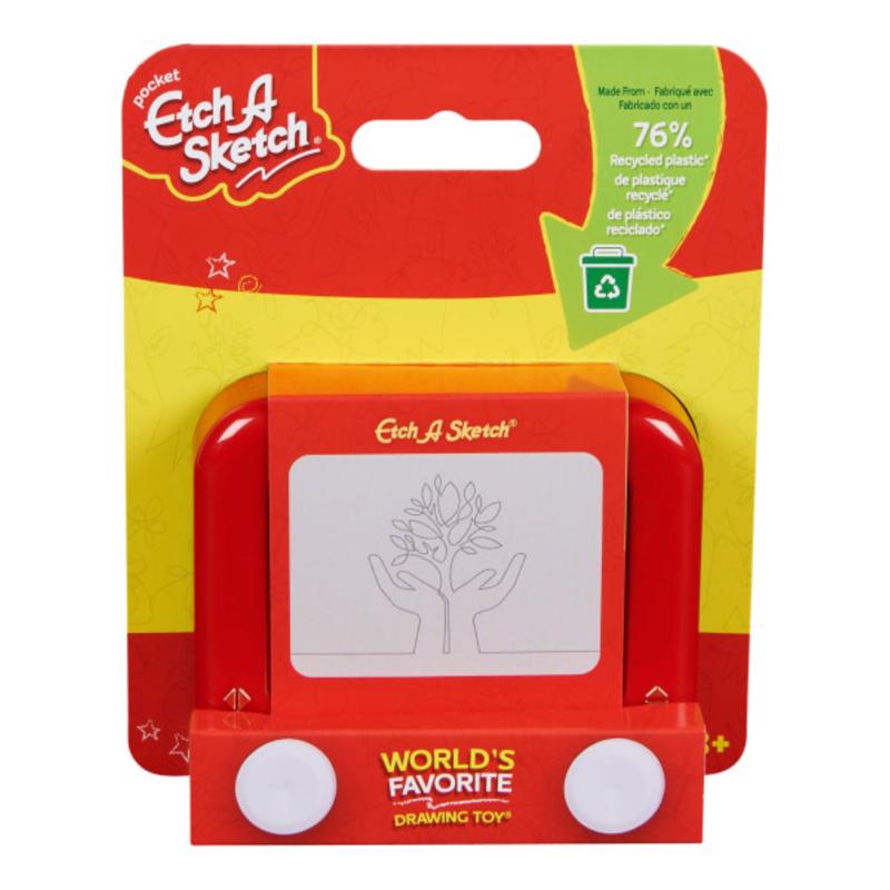 Etch A Sketch Drawing Toy Plastic Red/White