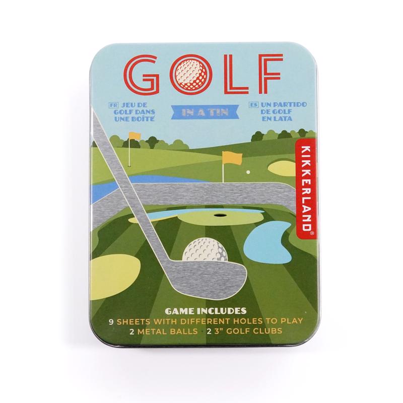 KIKKERLAND Golf In a Tin Game Paper/Plastic 13 pc