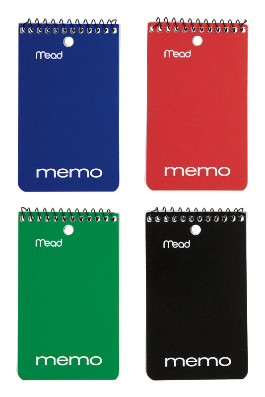 Mead 3 in. W X 5 in. L Wide Ruled Spiral Assorted Memo Book