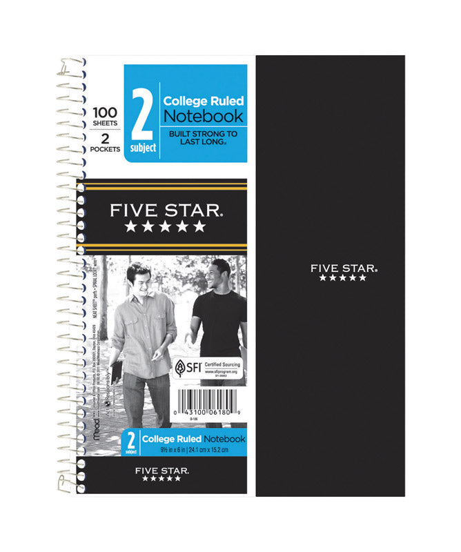 Mead 6 in. W X 9-1/2 in. L College Ruled Spiral Assorted Notebook