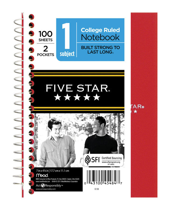 Mead 5 in. W X 7 in. L College Ruled Spiral Assorted Notebook