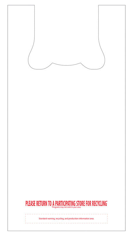 HLX PLY Plastic Brown Plain T-Shirt Bag Recycled 1000 pk 22 in. H X 6.5 in. W X 11.5 in. L