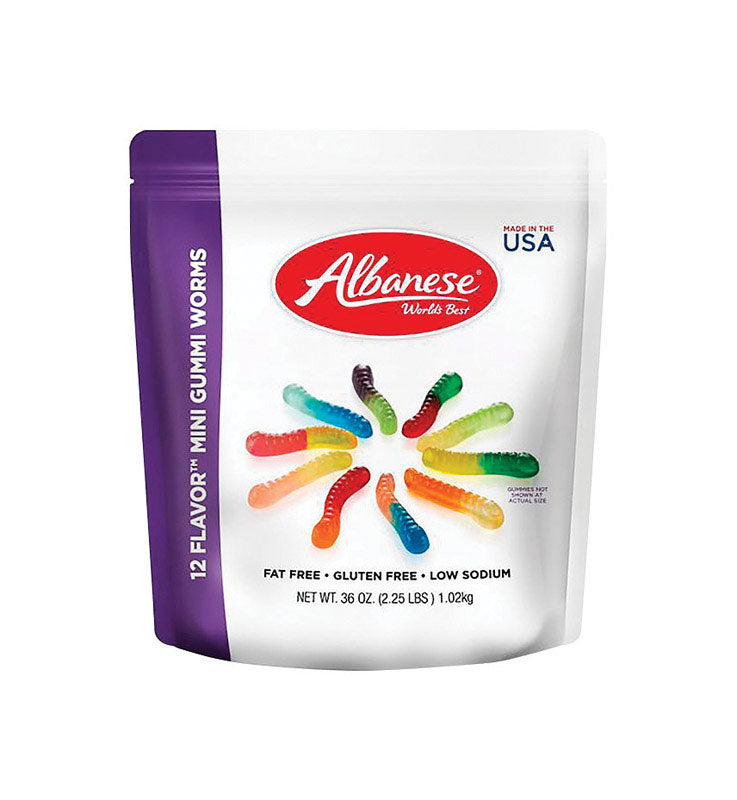 Albanese Assorted Gummi Worms 36 oz