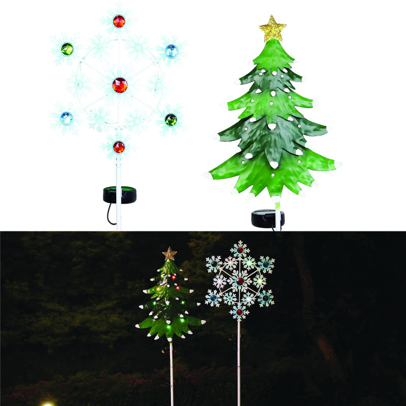 Alpine Multicolored Tree/Snowflake Yard Stake