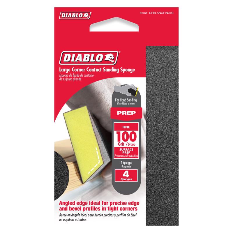 Diablo 5 in. L X 3 in. W X 1 in. 100 Grit Fine Angled Sanding Sponge