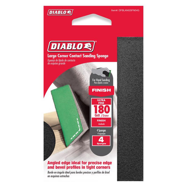 Diablo 5 in. L X 3 in. W X 1 in. 180 Grit Ultra Fine Angled Corner Sanding Sponge