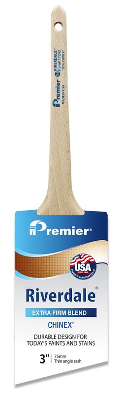 Premier Riverdale 3 in. Extra Stiff Thin Angle Sash Paint Brush