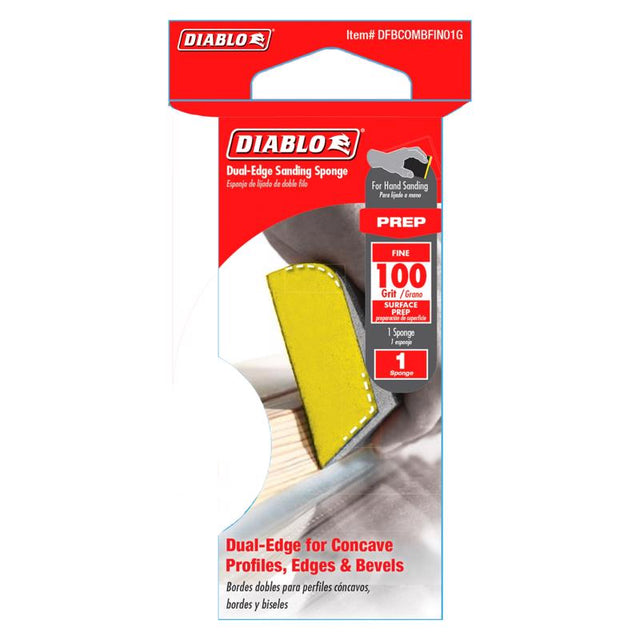 Diablo 4 in. L X 2-1/2 in. W X 1 in. 100 Grit Fine Dual Edge Sanding Sponge