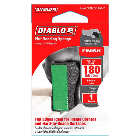 Diablo 4 in. L X 2-1/2 in. W X 1 in. 180 Grit Ultra Fine Flat Surface Sanding Sponge