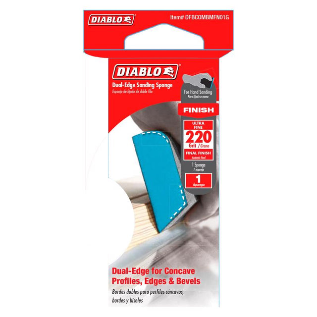 Diablo 4 in. L X 2-1/2 in. W X 1 in. 220 Grit Ultra Fine Dual Edge Sanding Sponge